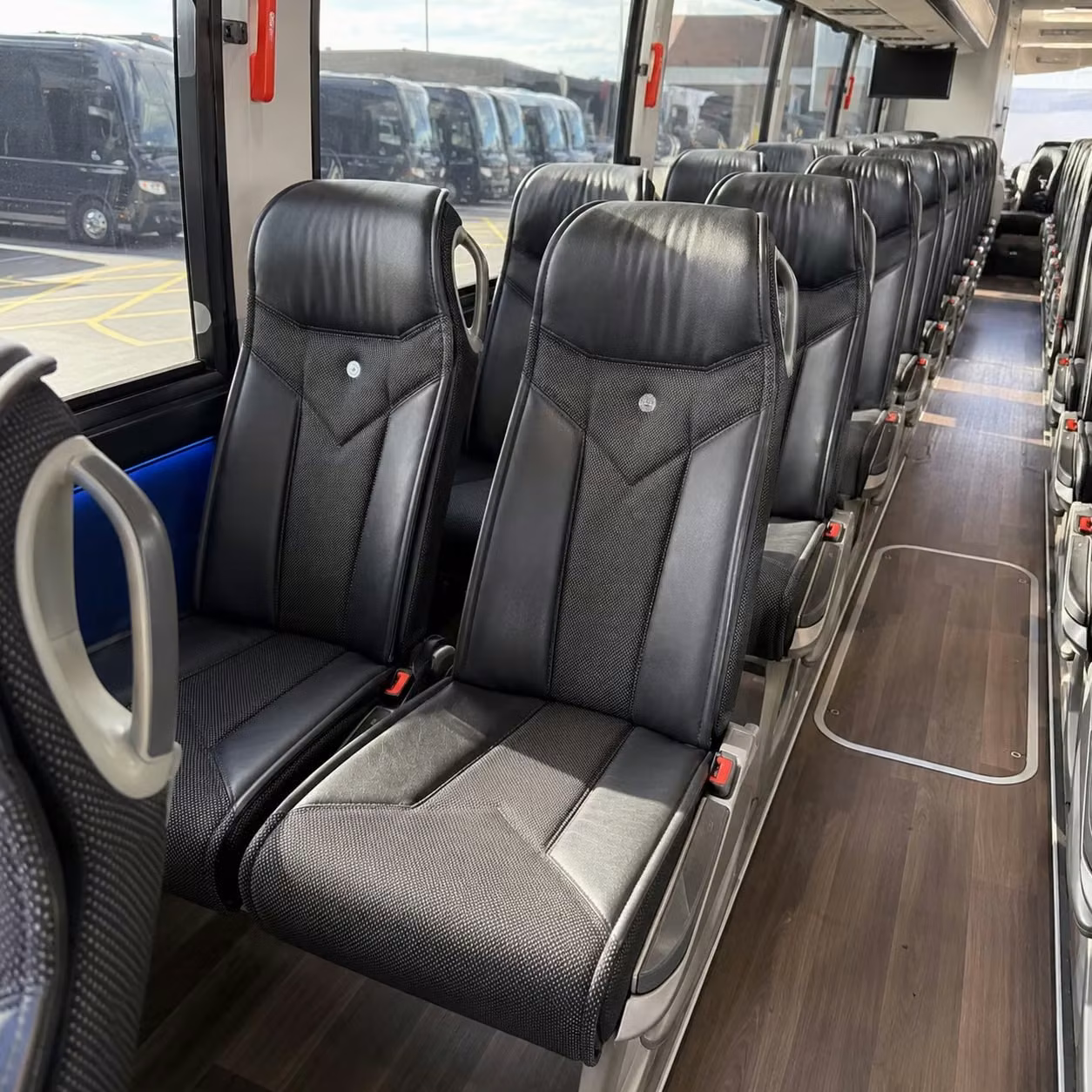 56 passenger charter bus inside